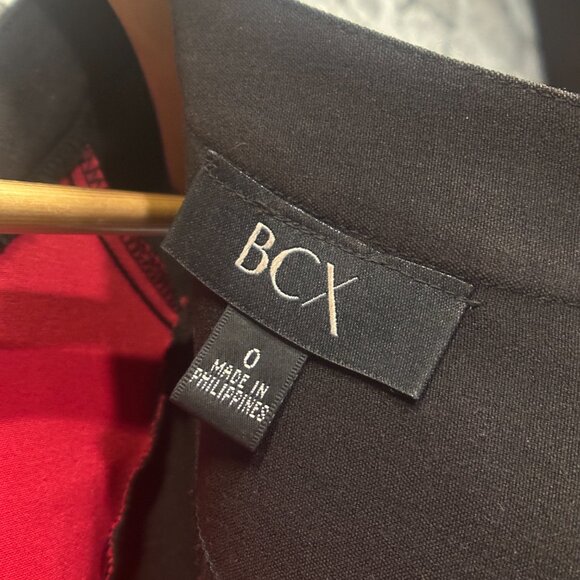 EUC BCX Black & Red Short Sleeve Midi Dress Size 0 - Picture 12 of 16